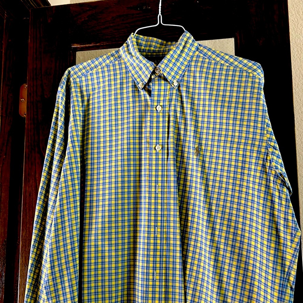 Ralph Lauren Yellow and Blue Checked Shirt